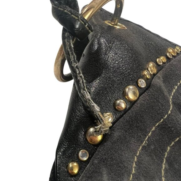 Baby Phat Vintage Women's Handbag Y2K Purse Hobo Studded Suede Leather Bling - Picture 3 of 7
